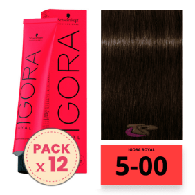 Schwarzkopf - Pack 12 Tintes Igora Royal 5/00 Castaño Claro Extra 60 ml