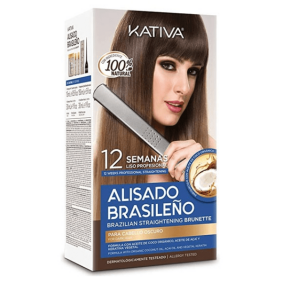 Kativa - BRASILIANISCHES GLÄTTUNGS O Kit Sie dunkle Haare gegangen zu Hause 150 ml zu tun